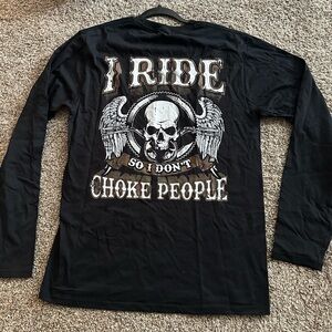 🏍️😜 NWOT Long Sleeve Funny Biker Tee